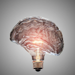 Imagem de cérebro com muitas informações